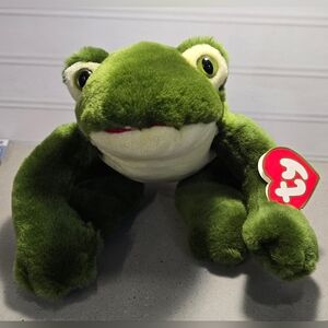 Freddie The Frog 1991 TY Croaking Frog Beanie Buddy